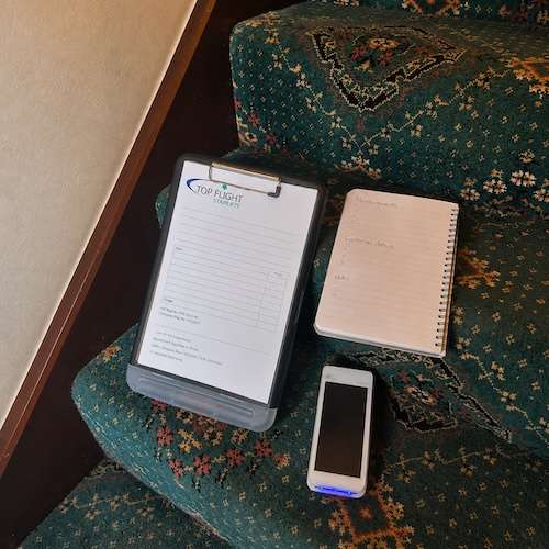 Top Flight Stairlifts providing a Customer Survey in their Home