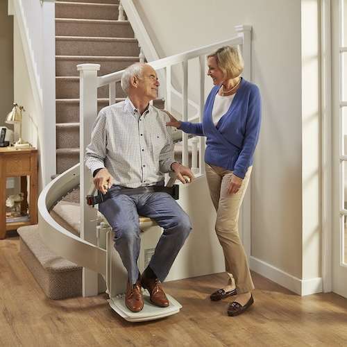 Curved stairlift installation by Top Flight Stairlifts